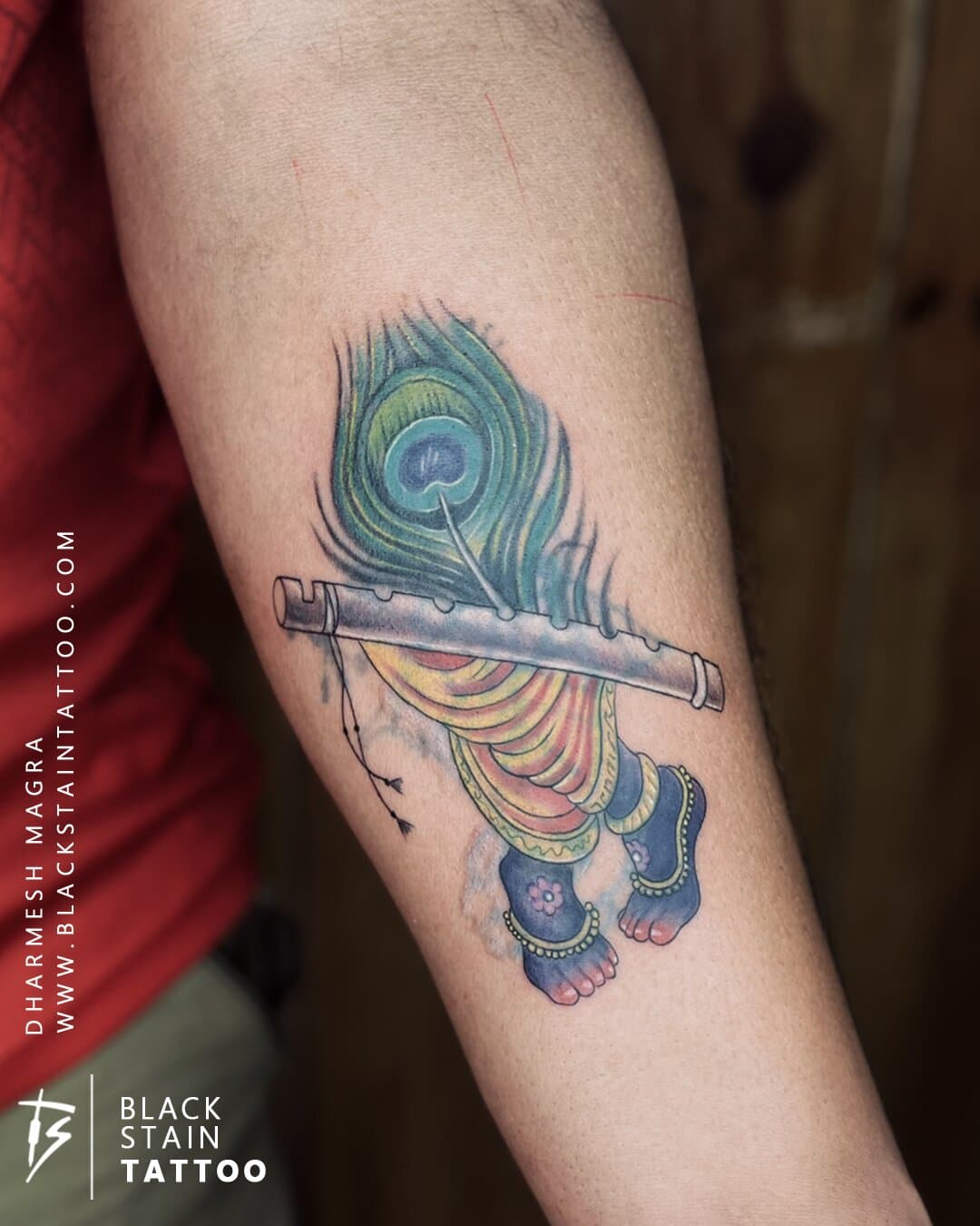 Krishna Tattoo after - Black Stain Tattoo Studio, Ahmedabad
